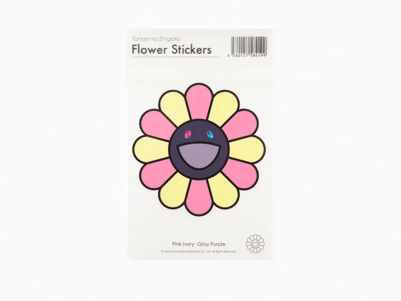 Takashi Murakami - Stickers fleurs - rose ivoire x gris violet