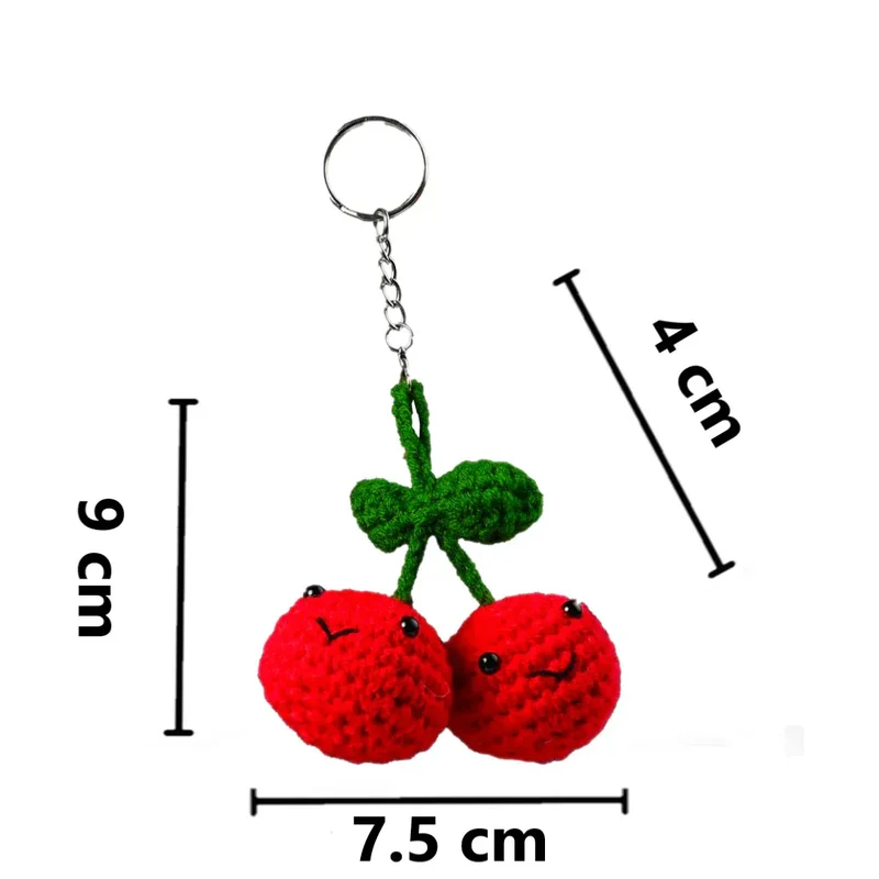 Kit DIY Crochet: Porte-Clés Cerises (ML)