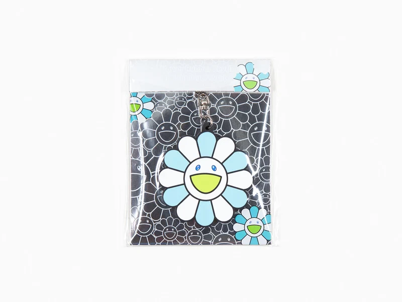 Takashi Murakami - Porte-clés caoutchouc en forme de fleur - Bleu clair et blanc