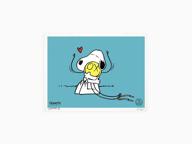 André - Snoopy fait un câlin à Mr. A (bleu)