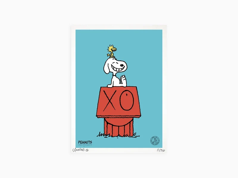 André - Snoopy sur la maison rouge (bleu)