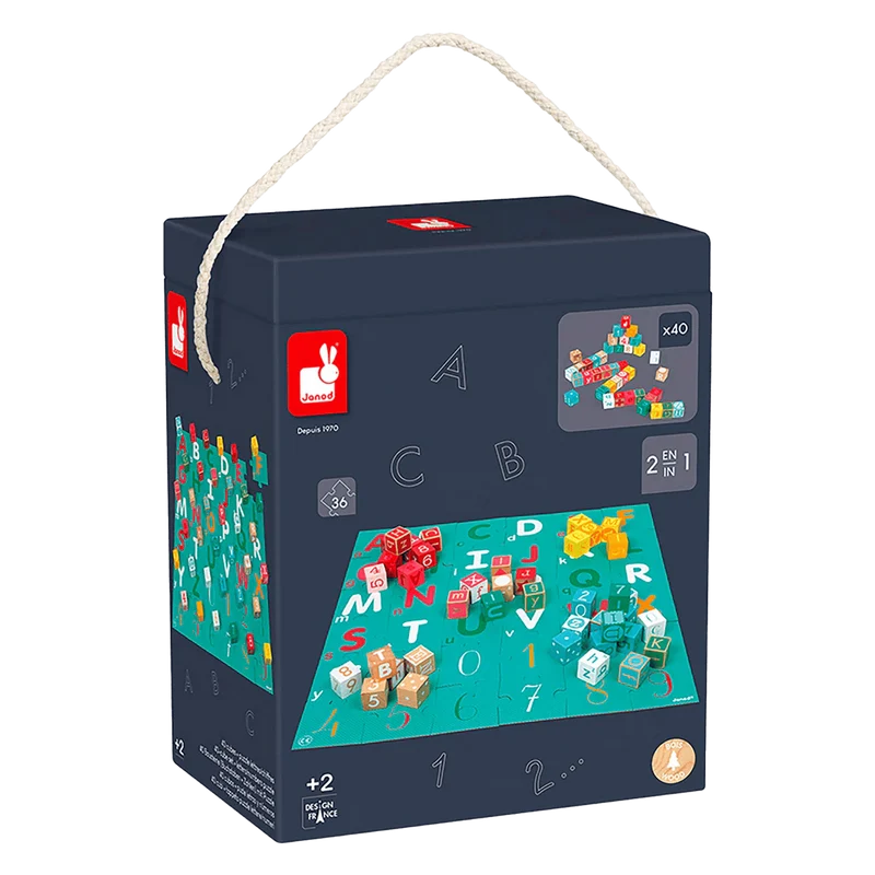 Kubix Set de 40 Blocs Lettres & Chiffres