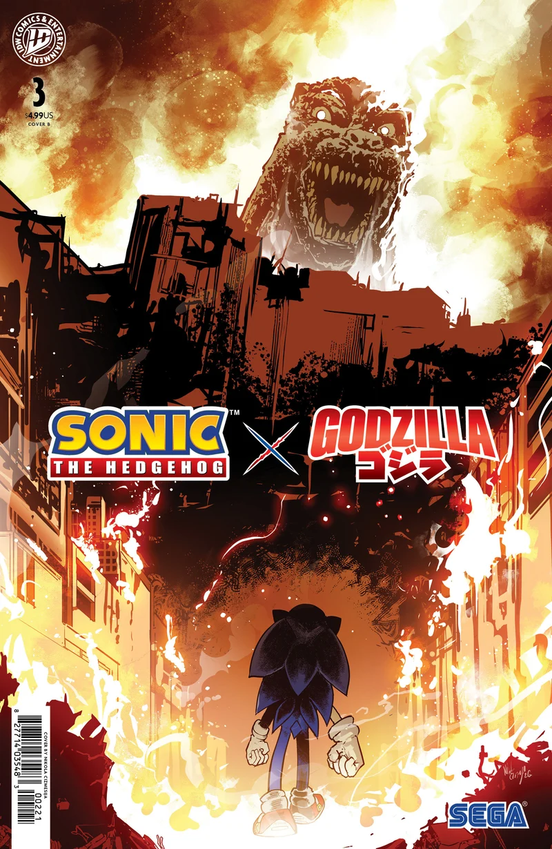 Sonic The Hedgehog X Godzilla #3 IDW B Sortie le 14/10/2026