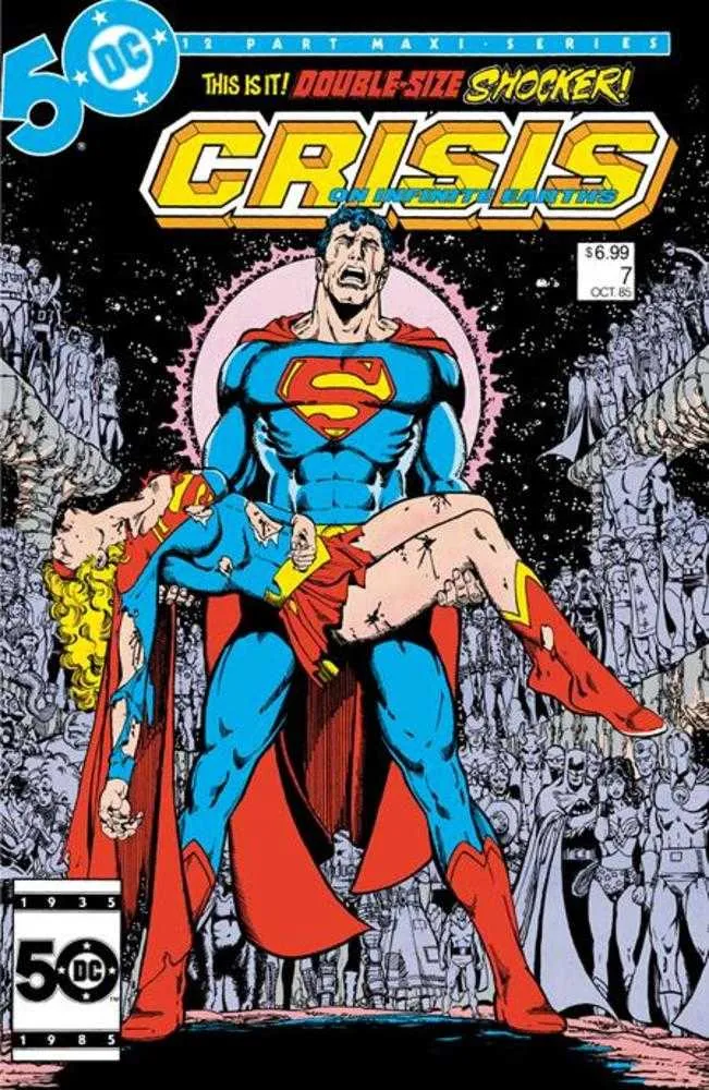 Crisis On Infinite Earths #7 Édition fac-similé Couverture B Variante métallisée de George Perez
