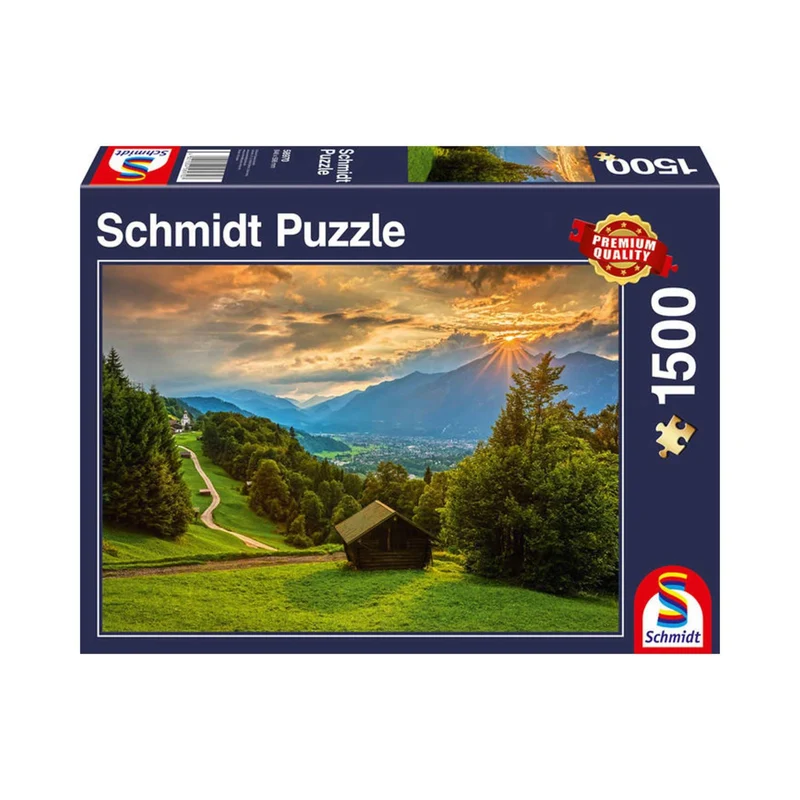 Coucher de soleil sur le village de Wamberg | Sunset Over the Mountain Village of Wamberg (1500 pcs)