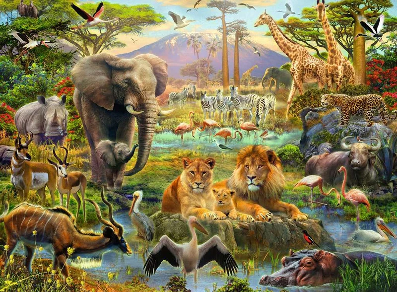 Animaux de la savane | Animals of the Savannah (200 pcs XXL)