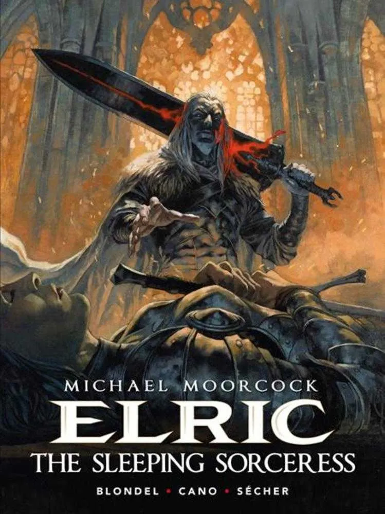 Elric la sorcière endormie de Michael Moorcock, édition brochée standard, par Valentin Secher (public averti)