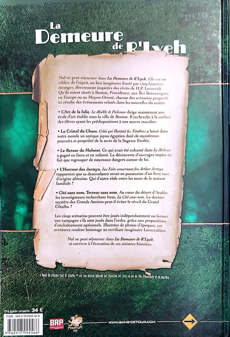 L'APPEL DE CTHULHU - LA DEMEURE DE R'LYEH [FRE]