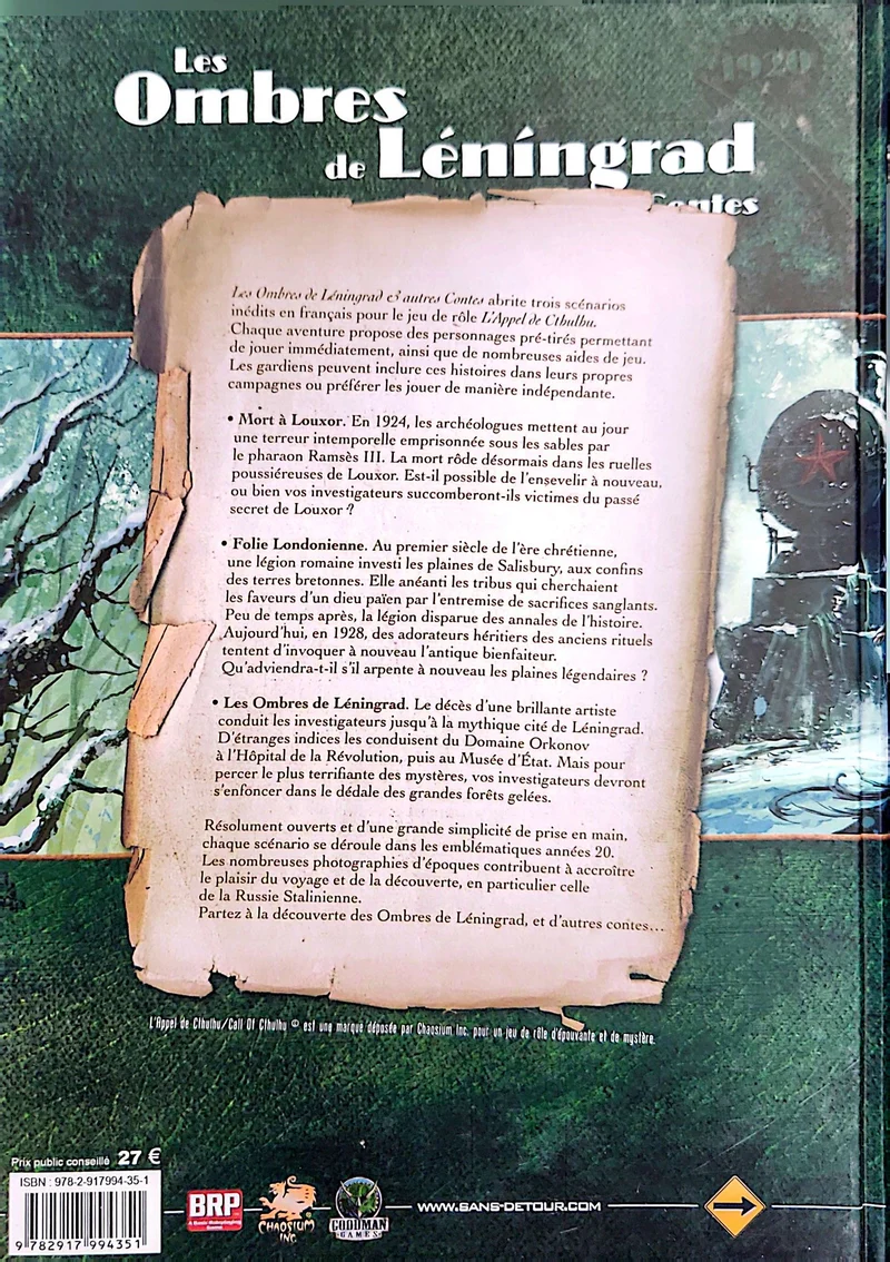 L'APPEL DE CTHULHU - LES OMBRES DE LÉNINGARD [FRE]