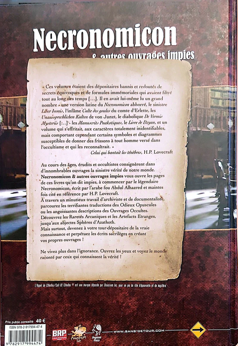 L'APPEL DE CTHULHU - NECRONOMICON & AUTRES OUVRAGES IMPIES [FRE]