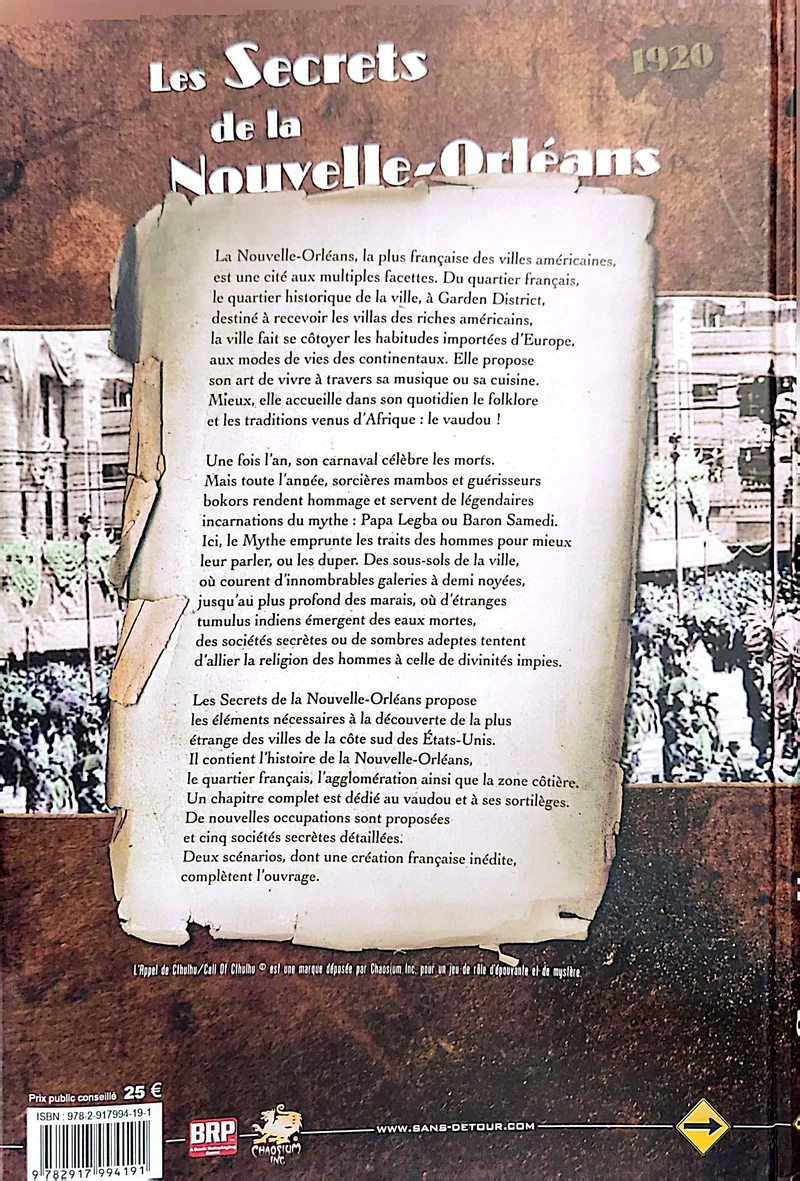 L'APPEL DE CTHULHU - LES SECRETS DE LA NOUVELLE-ORLÉANS [FRE]