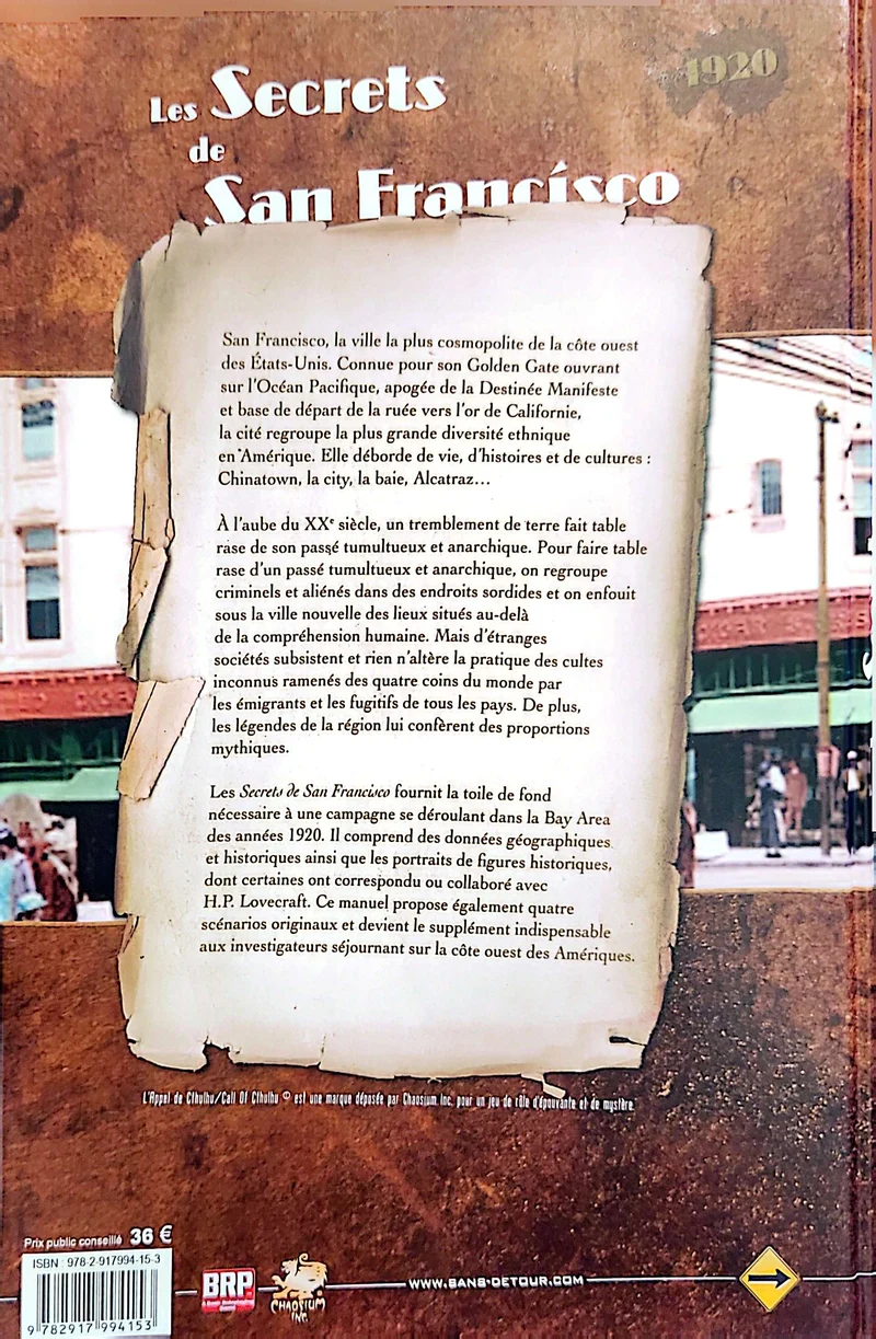 L'APPEL DE CTHULHU - LES SECRETS DE SAN FRANCISCO [FRE]