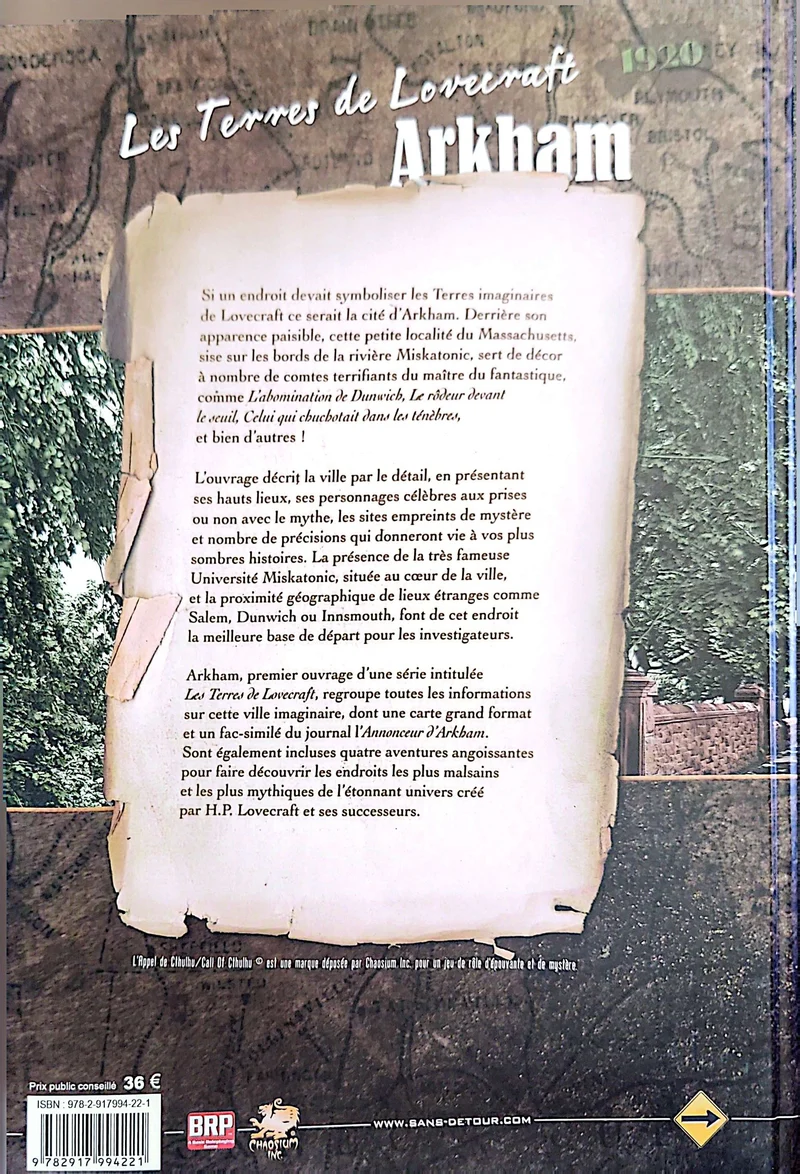 L'APPEL DE CTHULHU - ARKHAM - LIVRE D'AVENTURE [FRE]