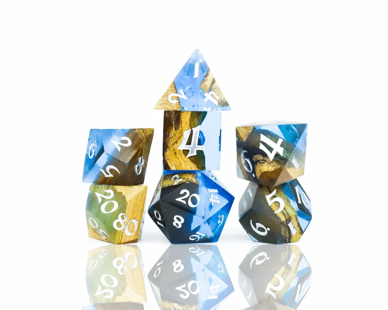 Ensemble de 7 dés polyhédriques prestige - Sapphire Grove