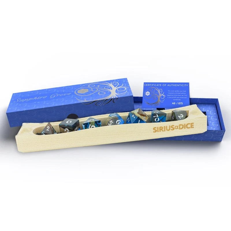 Ensemble de 7 dés polyhédriques prestige - Sapphire Grove