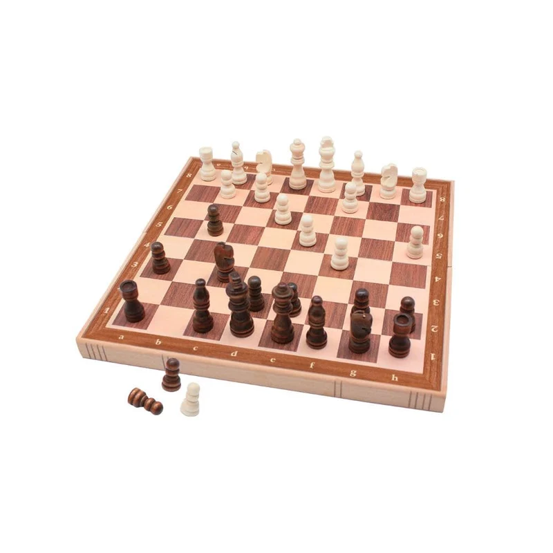 Jeu d'échecs magnétique de voyage en bois (ML)