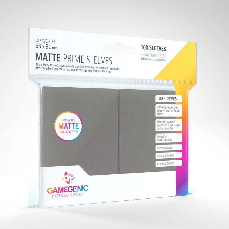 Gamegenic Game Sleeves: Matte Prime Dark Grey 66x91mm (100)