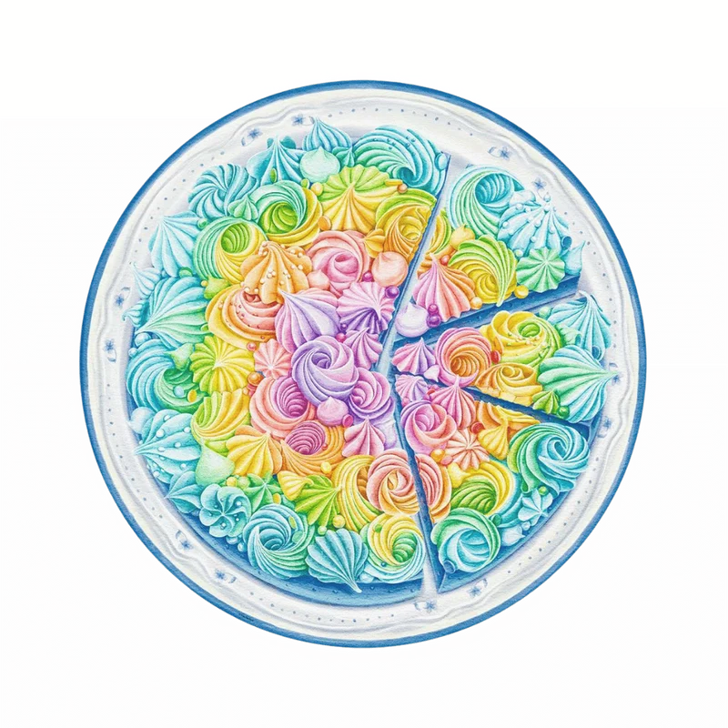 Rainbow Cake (500 pcs ROUND)