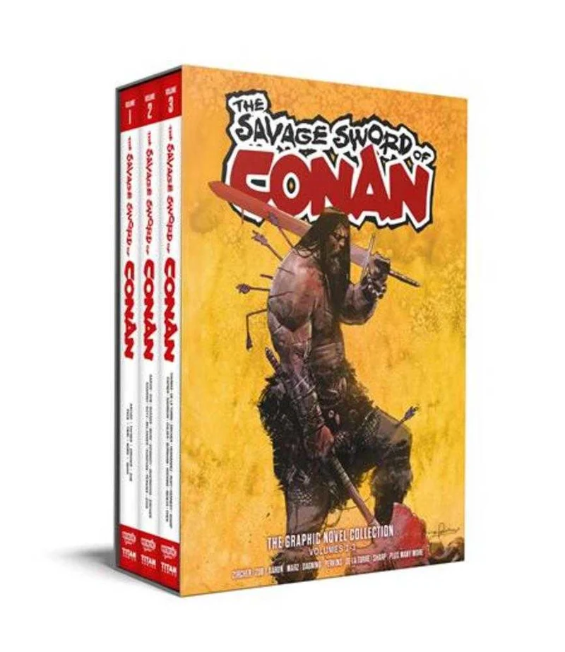 L'Épée Sauvage de Conan, Coffret relié, Volumes 01 à 03, Édition Direct Market, Couverture de Gerardo Zaffino (Public averti)