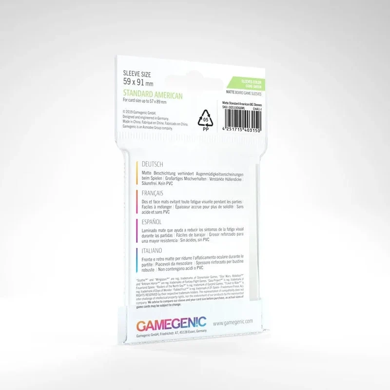 Gamegenic Game Sleeves Matte Standard American - 59 x 91 mm (50)