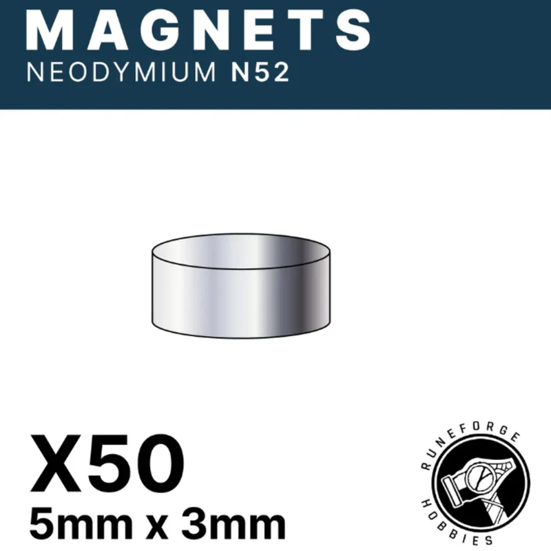 RUNEFORGE HOBBIES - AIMANTS N52 - 5 MM X 3 MM [LOT DE 50]