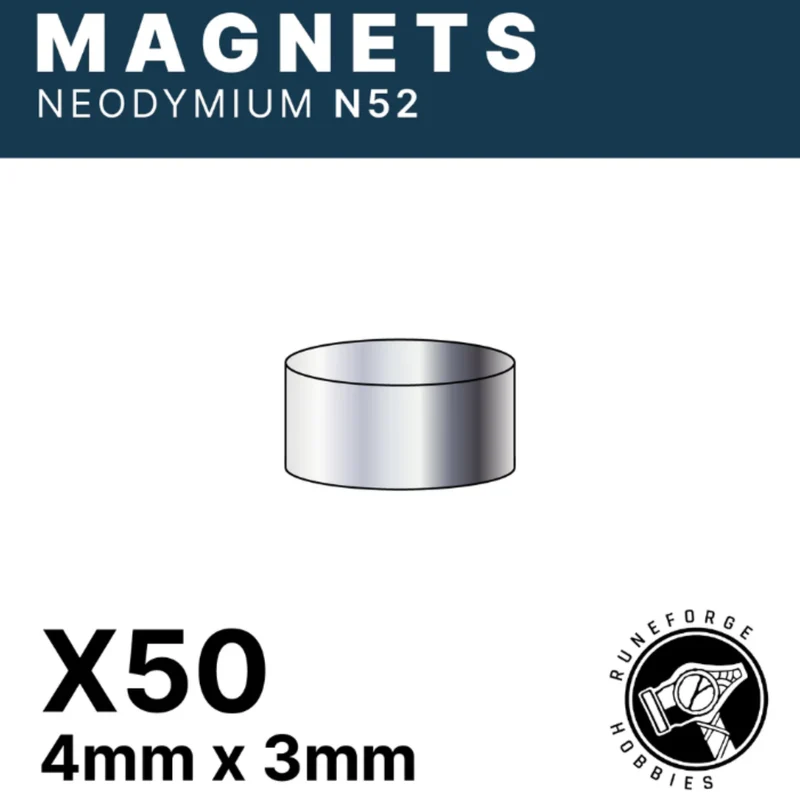 RUNEFORGE HOBBIES - AIMANTS N52 - 4 MM X 3 MM [LOT DE 50]