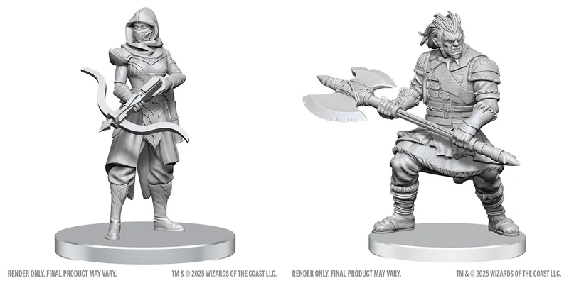 D&D MINIS : Figurines non peintes D&D WV28 Assassin et Berserker