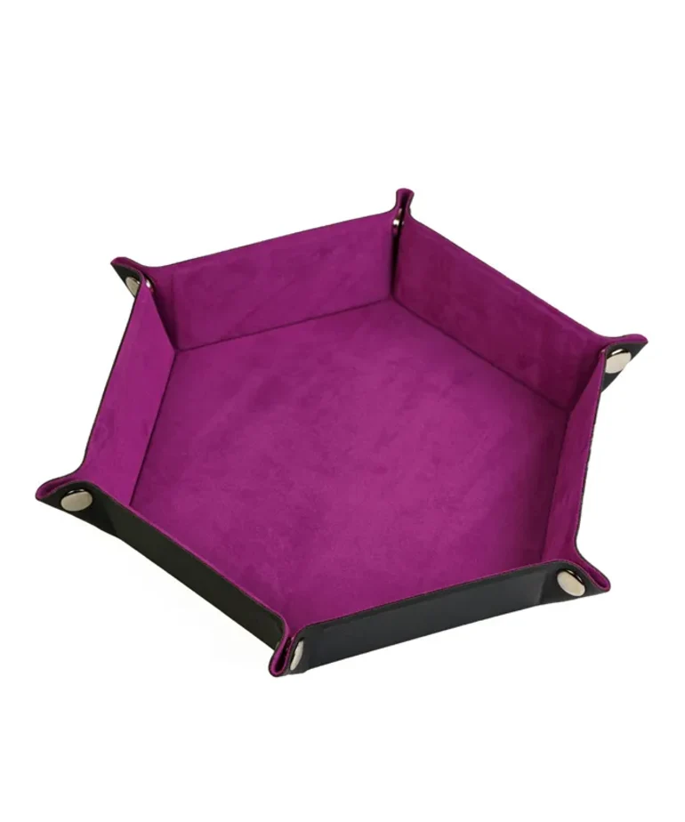 PLATEAU À DÉS PLIABLE EN VELOURS - HEXAGONE ACAJOU