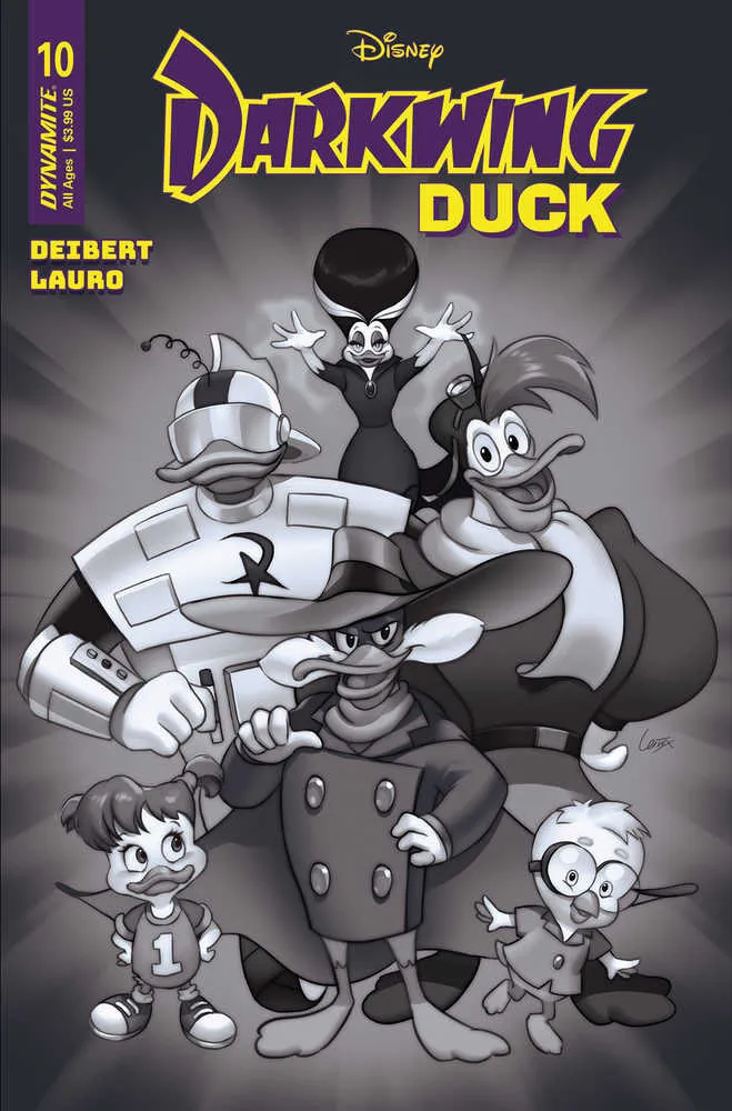 Darkwing Duck #10 Couverture R 7 Exemplaire Foc Leirix Noir et Blanc