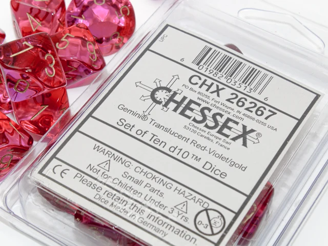 GÉMEAUX 10D10 ROUGE-VIOLET/OR TRANSLUCIDE