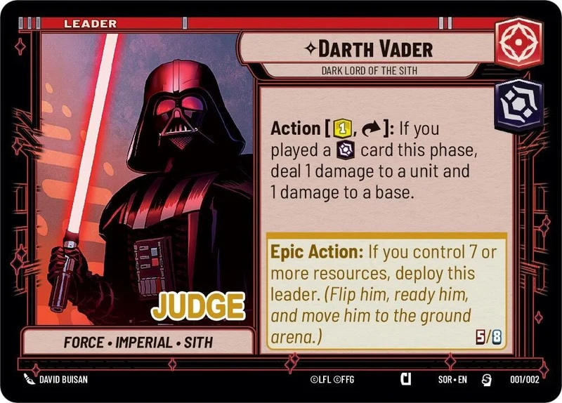 Dark Vador - Seigneur Noir des Sith (Judge Promo) (001/002) [Spark of Rebellion Promos]