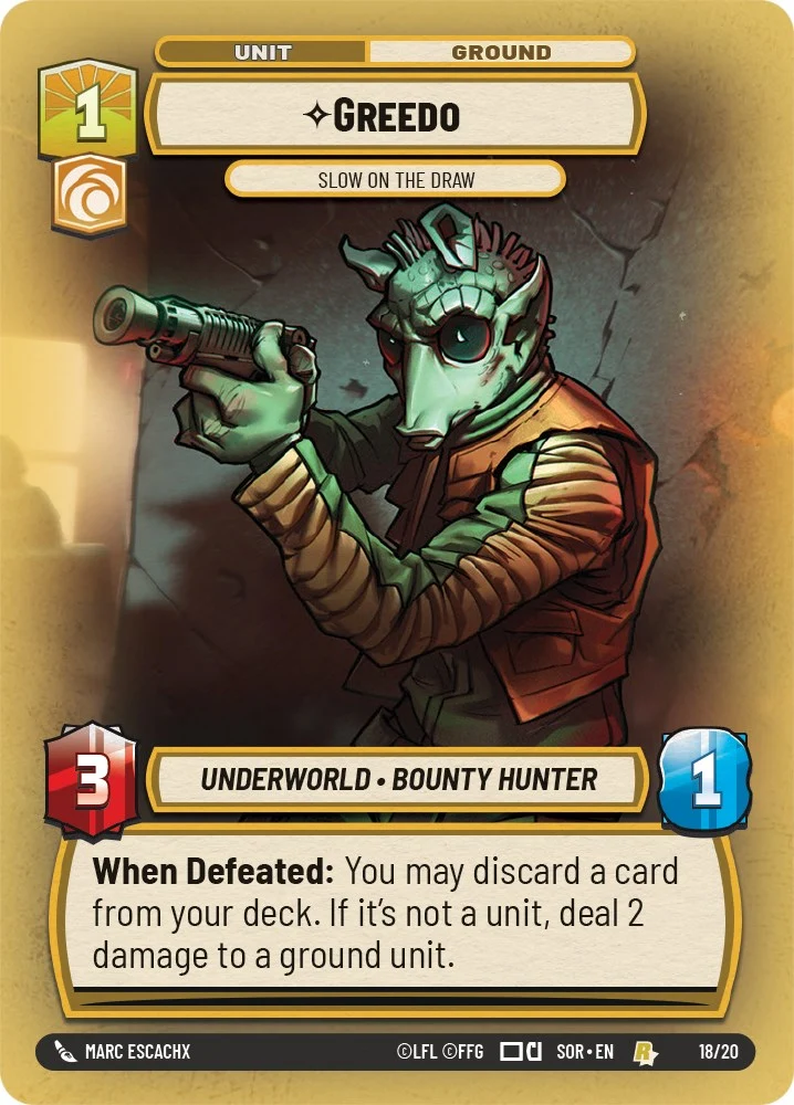Greedo - Slow on the Draw (Promo de jeu hebdomadaire) (18/20) [Promos Spark of Rebellion]
