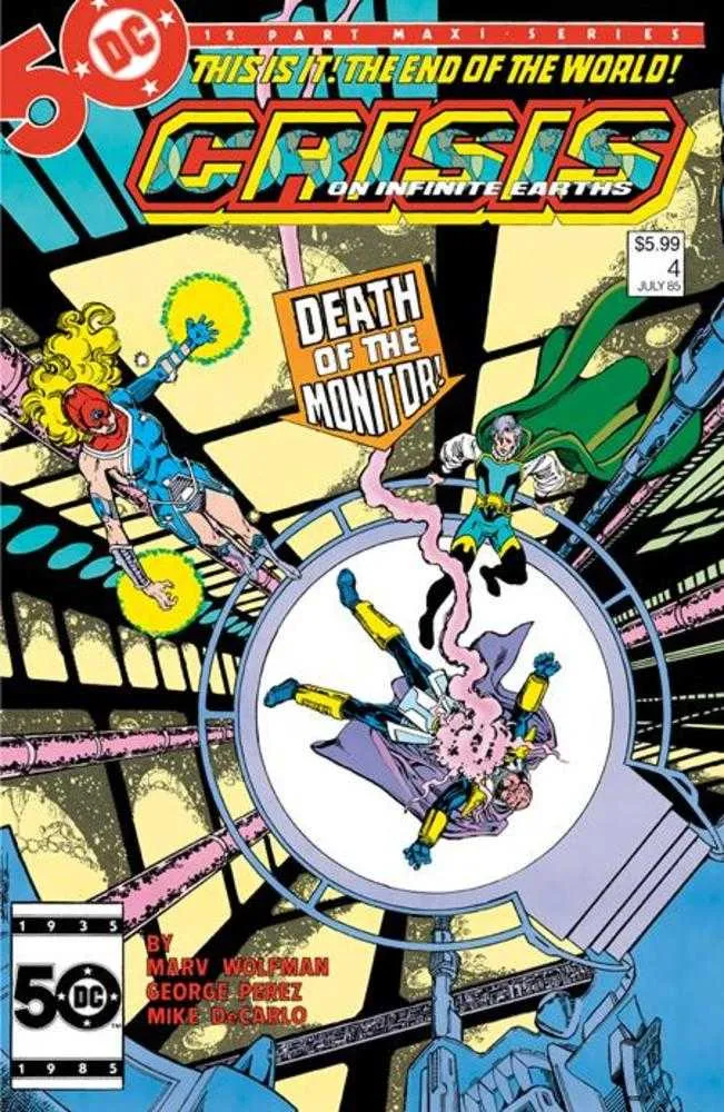 Crisis On Infinite Earths #4 Édition fac-similé Couverture B Variante métallisée de George Perez