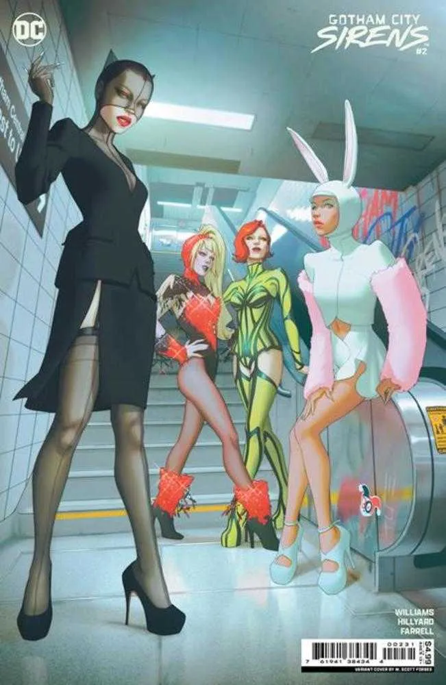 Gotham City Sirens #2 (sur 4) Couverture BW Scott Forbes Variante de stock de cartes
