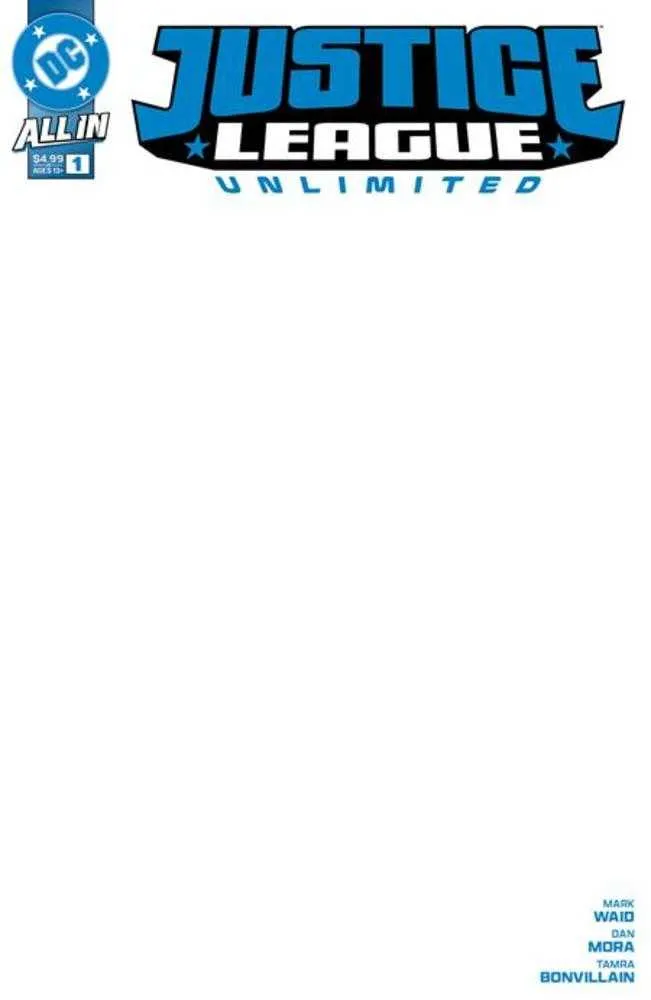 Justice League Unlimited #1 Couverture G Variante sur papier cartonné vierge
