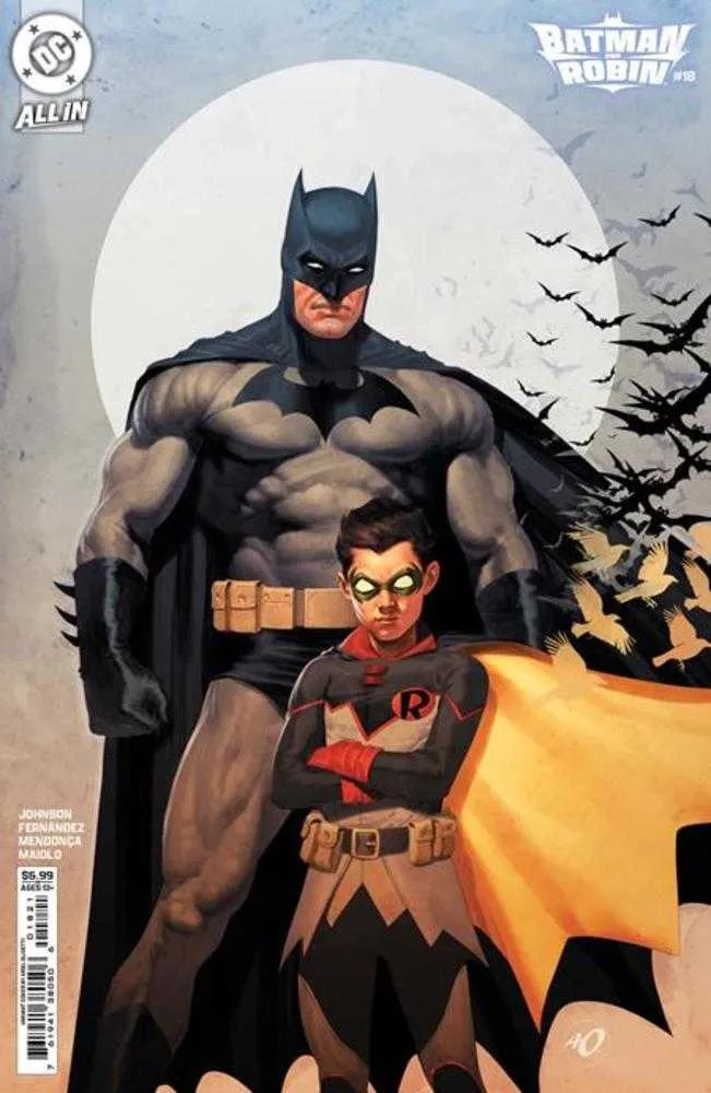 Batman et Robin n° 18, couverture B, variante papier cartonné d'Ariel Olivetti