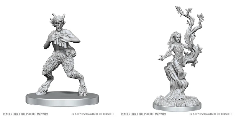 D&D MINIS : Figurines D&D non peintes WV28 Satyre et Dryade