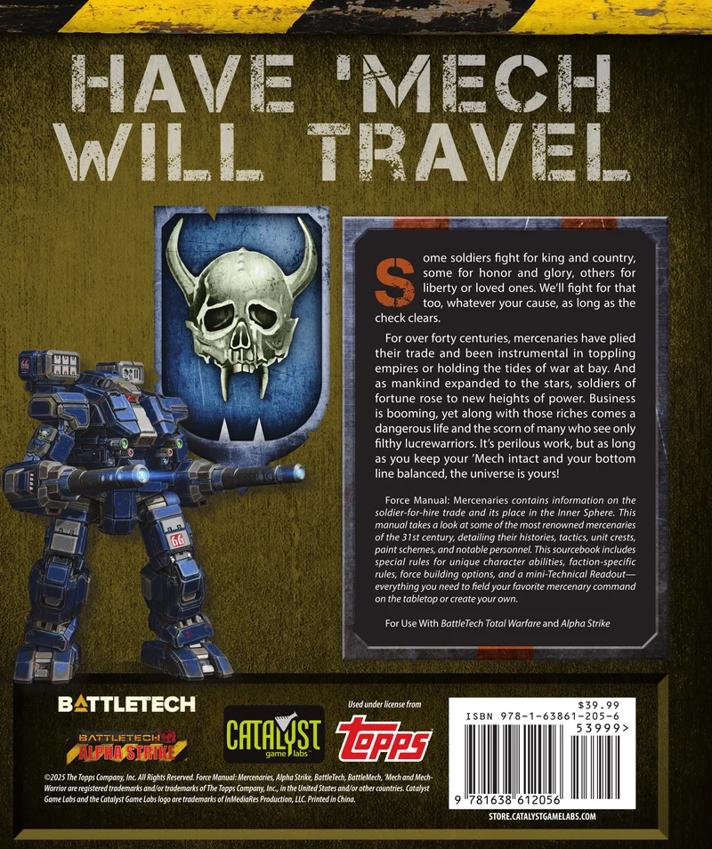 BATTLETECH : MANUEL DE FORCE MERCENAIRES