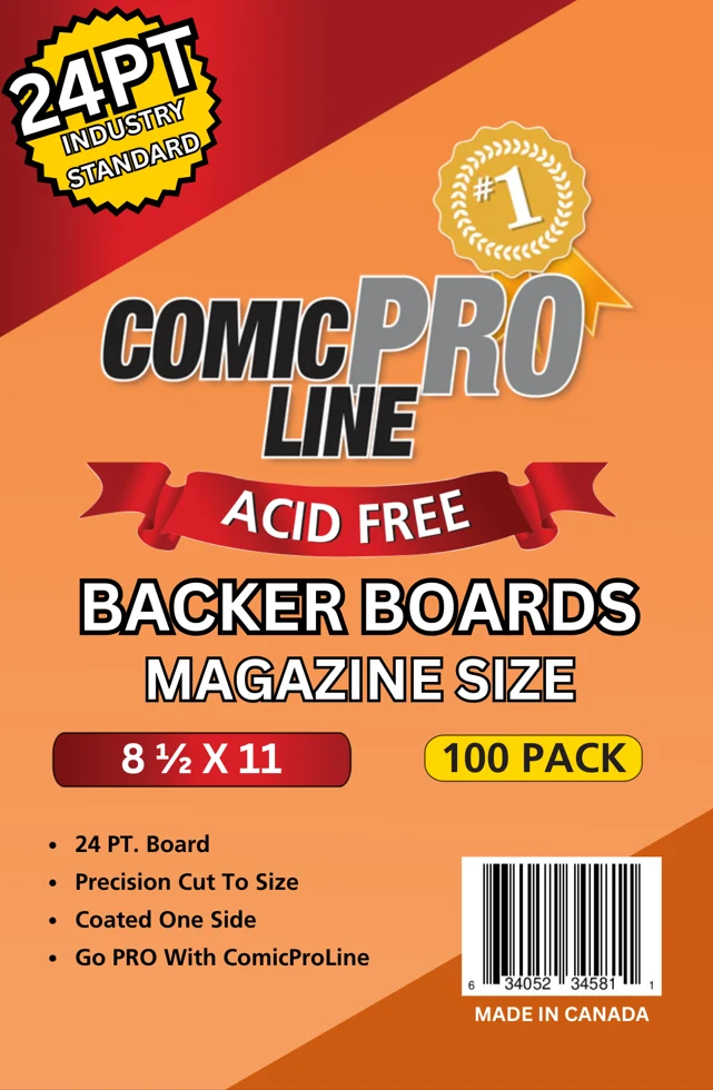 CARTONS DE SUPPORT POUR MAGAZINES COMIC PRO LINE, 100 PIÈCES, 24 PT