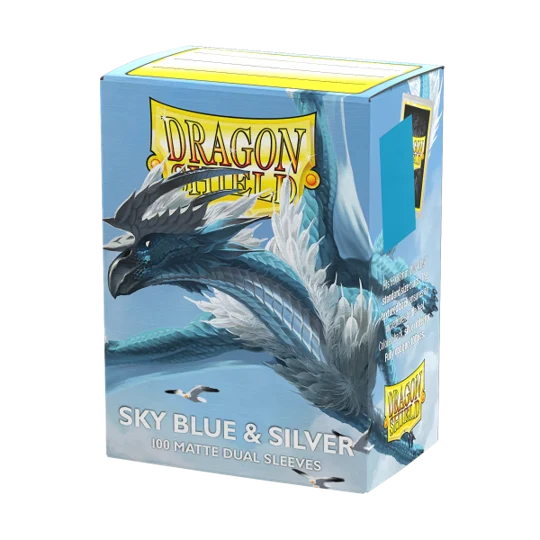 DRAGON SHIELD - DOUBLE MAT - BLEU CIEL ET ARGENT