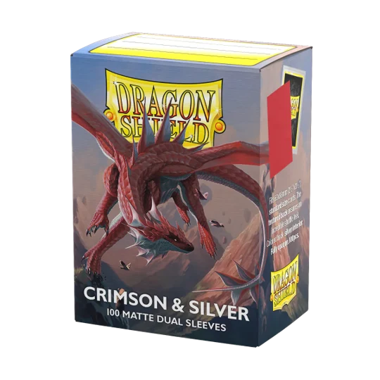 DRAGON SHIELD - DOUBLE MAT - CRIMSON & ARGENT