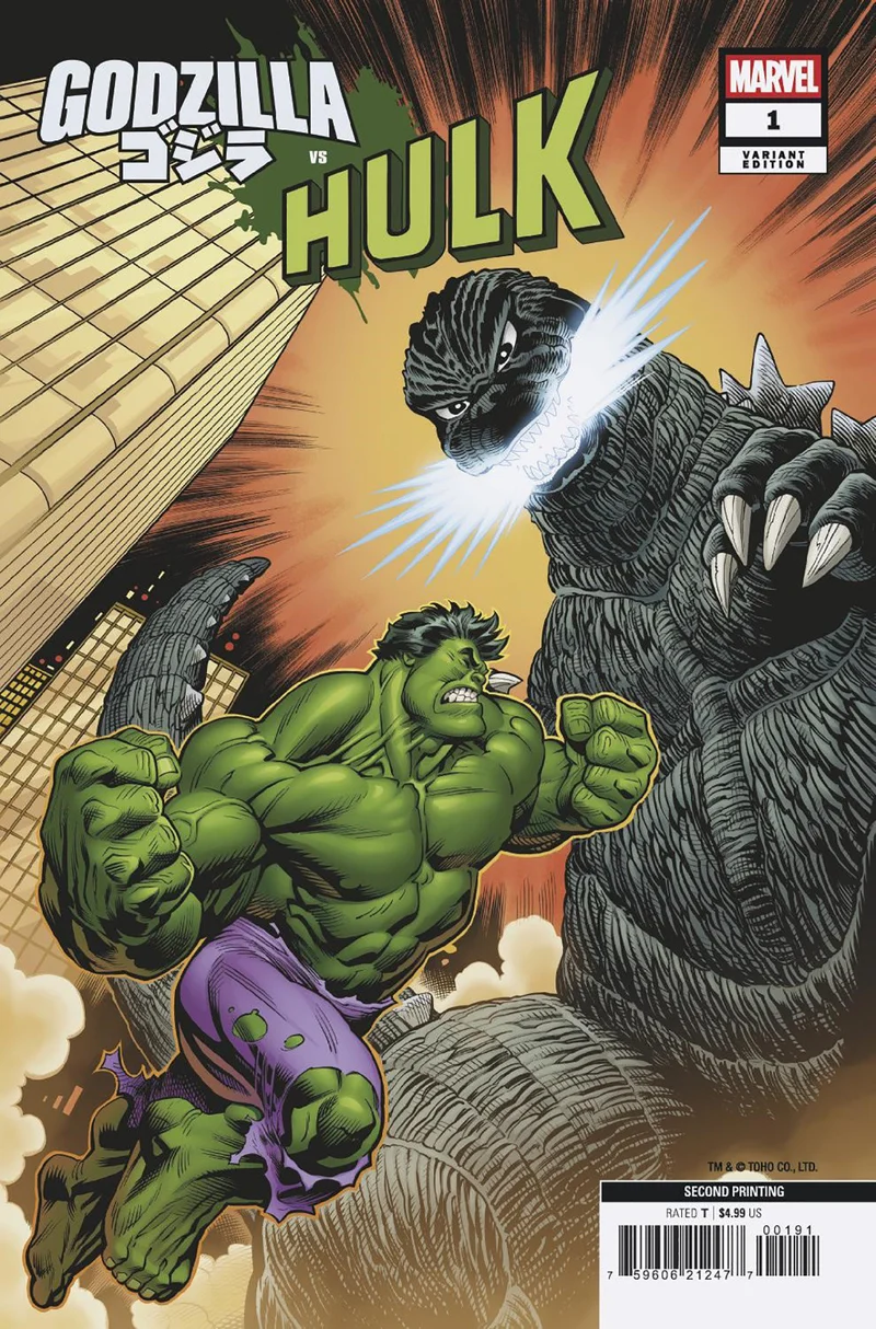 Godzilla contre Hulk #1 2e tirage Marvel Mcguinness 05/28/2025