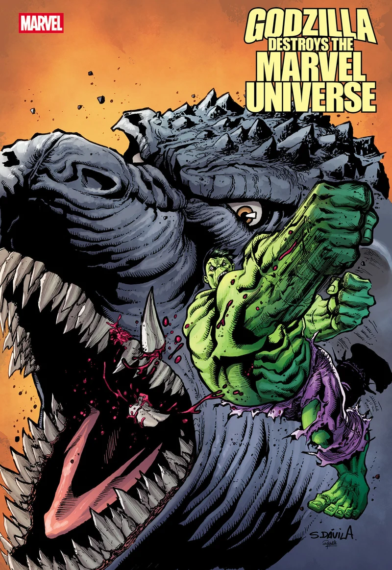 Godzilla détruit l'univers Marvel #4 Sergio Davila Variante préférée des fans