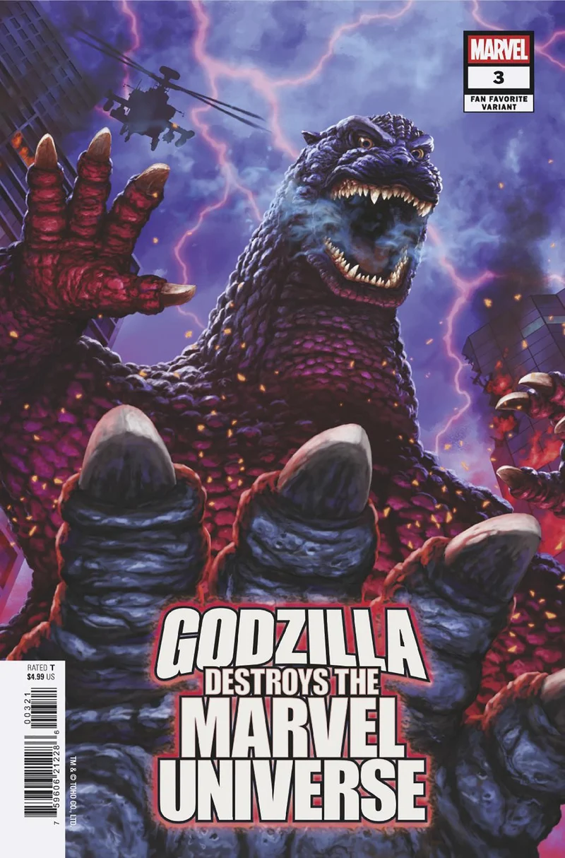 Godzilla détruit l'univers Marvel #3 Kaida Yuji Variante préférée des fans