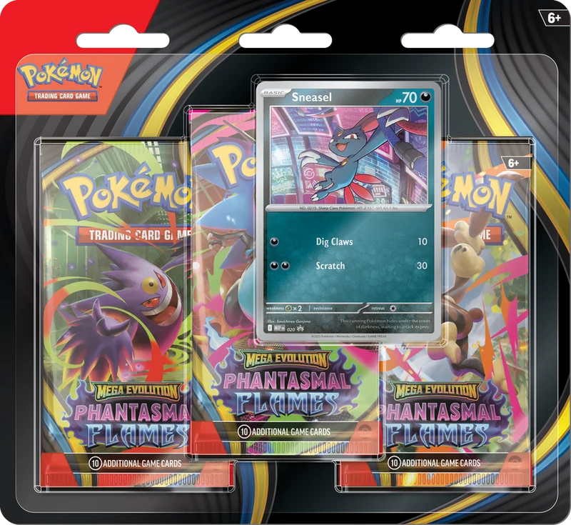 JCC POKÉMON ME02 : ÉVOLUTION DES FLAMMES FANTASMATIQUES, BLISTER DE 3 CARTES