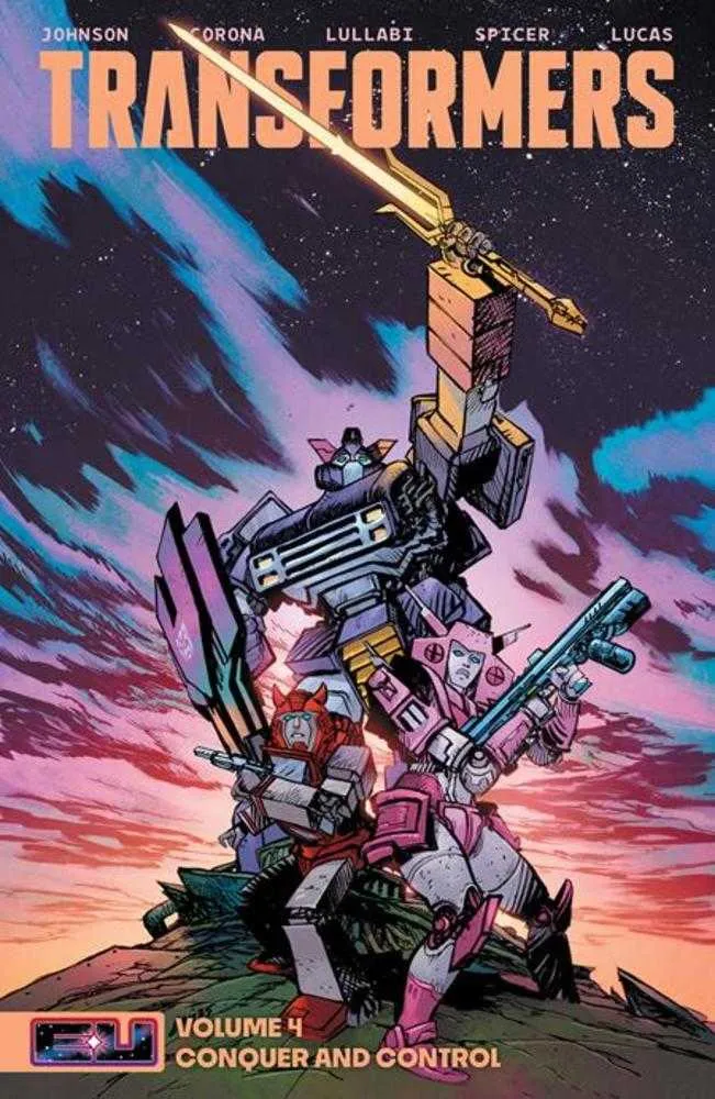 Transformers TPB Volume 04 Conquérir et contrôler Exclusivité du marché direct Daniel Warren Johnson et Mike Spicer Sword Cover