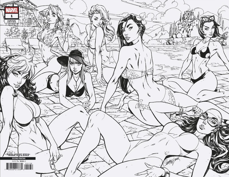 Maillot de bain Marvel spécial : Amis, ennemis et rivaux n° 1 J. Scott Campbell Ratio Virgin 2e variante imprimée