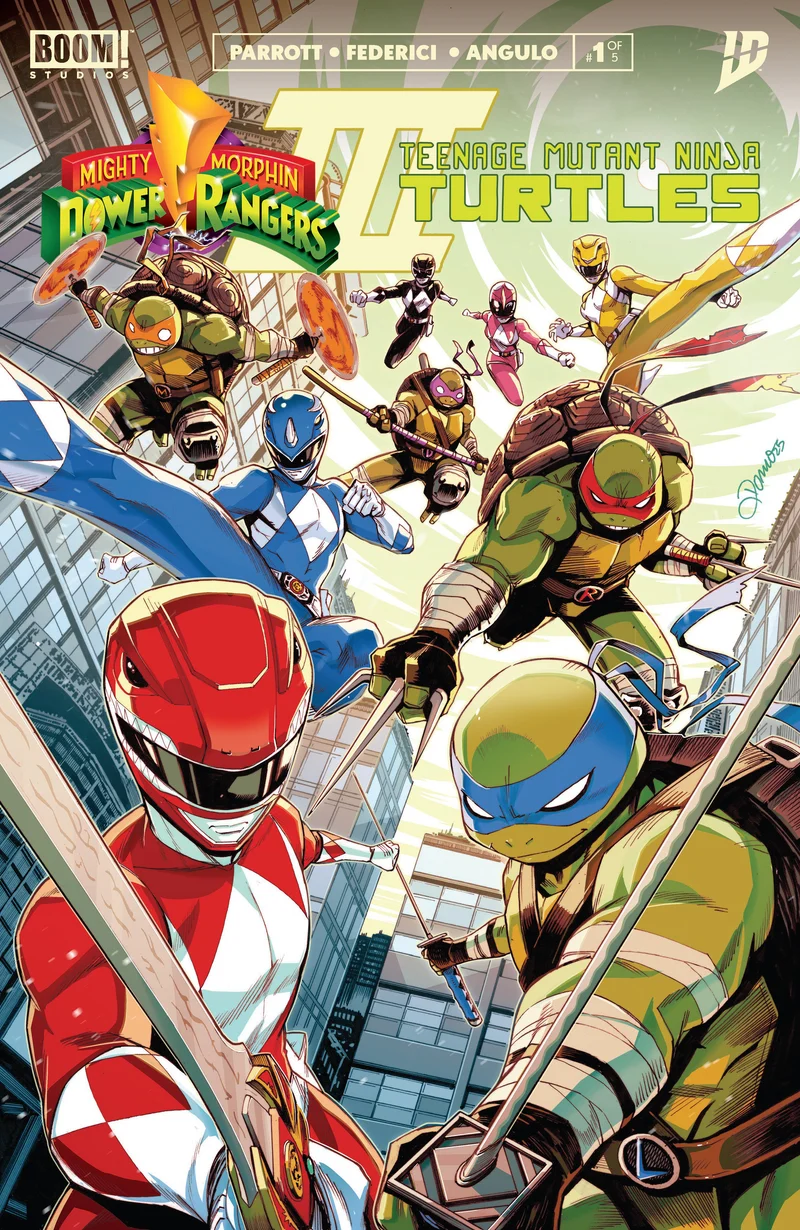 Mighty Morphin Power Rangers/Teenage Mutant Ninja Turtles III #1 A Main (Habillé, Zonno)