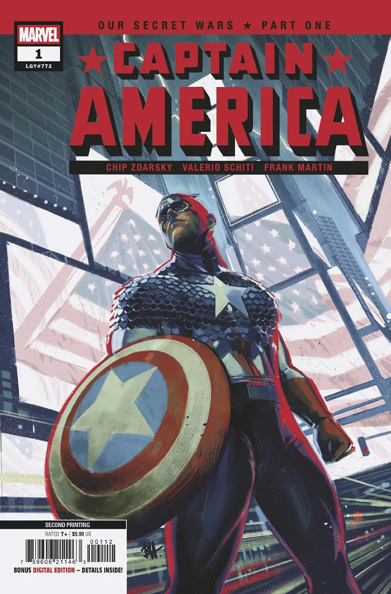 Captain America #1 Ben Harvey 2e impression 08/13/2025
