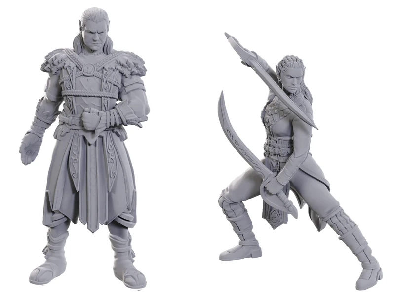 Figurines non peintes DND BG3 - JAHEIRA & HALSIN